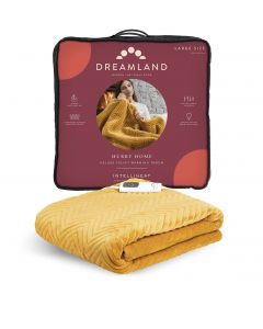Dreamland 16847C Mustard Herringbone Luxury Heated Throw